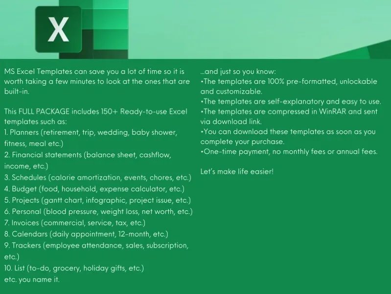 Ultimate Excel Template Bundle – 150+ Ready-to-Use Templates for Every Need - Image 7